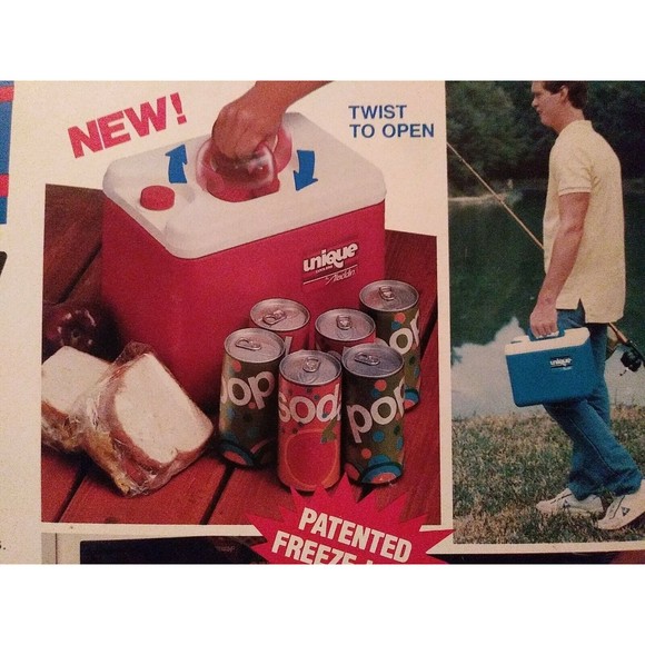 UNIQUE Twist n Lock Ice Cooler 1983 Aladdin New In Orginal Box Rare Vintage - Picture 3 of 9